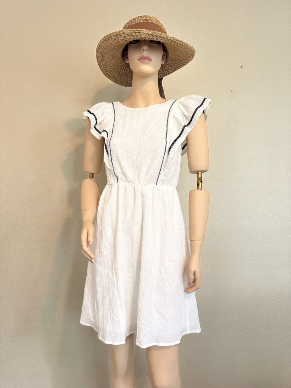 Banana Republic White Dress with Black Accents